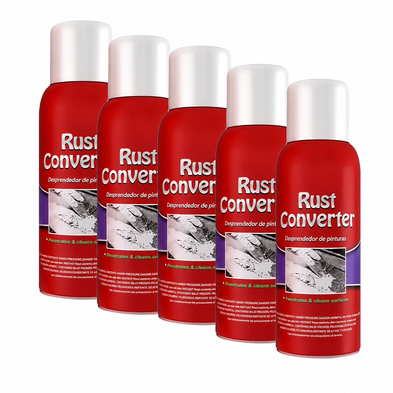 5 × RustGuard™ Rust Converter bottles included in the Workshop Pack bundle